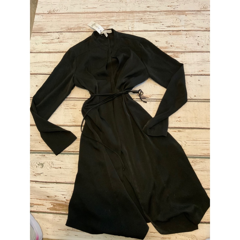 NEW BCBGeneration Black Long Sleeve Wrap Duster Jacket Belted X4J703-001 Size S